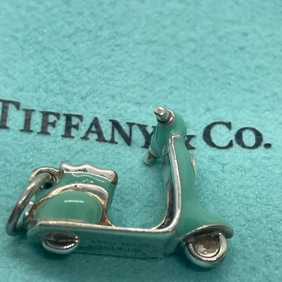Tiffany & Co. Vintage Sterling Silver Blue Enamel Vespa Scooter Charm - Picture 4 of 16